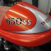72 Triumph Bonneville. Hand painted pin-stripping and lettering.
