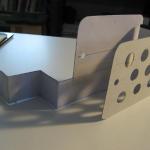 Template for custom rectifier heat-sink and turn signal bracket.